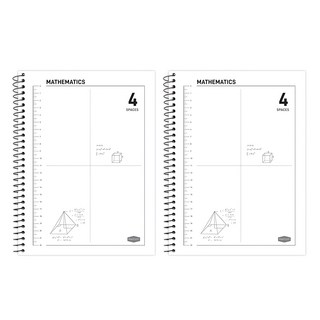 PINKFOOT 3000 四分割數學練習本, 2個, 白色