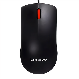 Lenovo 聯想 pro有線滑鼠 M120 人體工學設計 操作流暢, 黑色 + 紅色