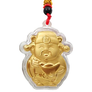 財神小舖 好運財神吊墜 金箔 壓克力 絨布, 1個