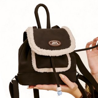 Vanwalk 出走 毛絨少女後背包 V2691, 復古黑