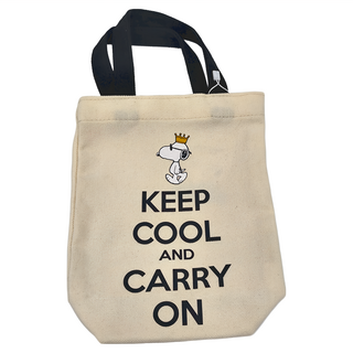 Kiiwi O 史努比 手提袋 帆布隨手袋 白色 13.5 x 7 x 24cm 提把11cm