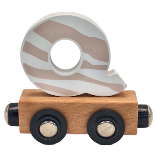 TRYCO 木製字母火車 3歲以上適用 主要材質為山毛櫸木, Q, 7.6 x 3 x 6.5cm, 1個