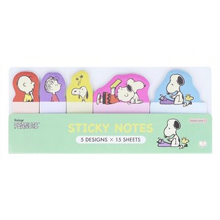 PEANUTS 史努比日常風造型便利貼 120 x 44 x 4mm 11g, 綠色, 75張, 1組