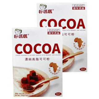 FAIRSEN 惠昇食品 好媽媽 濃純高脂可可粉 無添加砂糖 含膳食纖維, 15g, 10包, 2盒