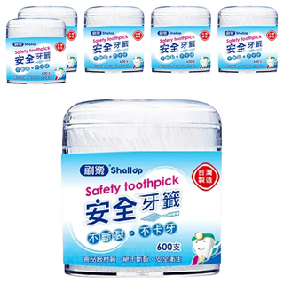 Shallop 刷樂 安全牙籤, 600支, 6盒
