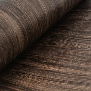 WA. WALL ART 仿真木紋自黏防水壁紙, PVC材質, 星漾亮面效果, 黑檀木, 300 x 60cm