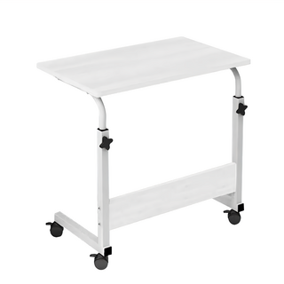 簡約升降可移動邊桌, 鋼管烤漆 MOF纖維板, 桌面約60x40cm, 高度可調約70~90cm, 顏色: 蘋果木, 暖白, 高雅木, 黑拉絲