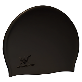 361 愛北鼻 成人矽膠泳帽 柔軟矽膠 舒適貼合 防水 輕若無物, 適合頭圍50~60cm, 黑色, 1個