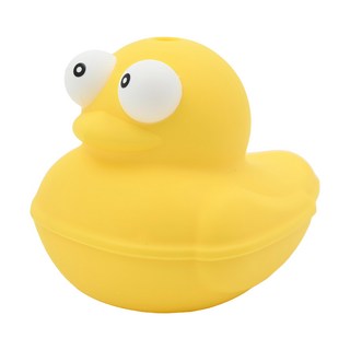 sillymann 鉑金矽膠洗澡玩具 100%鉑金矽膠 無毒耐高溫 洗碗機可用, 小鴨 黃色, 1個