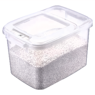 GIMI 吉米 新型密封10公斤米箱 PP材質, 34.5 x 24.4 x 23cm, 透明白, 1個