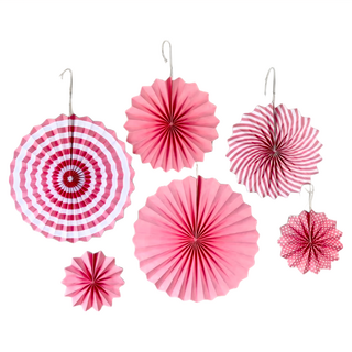 紙扇花6件組, 粉紅色, 1組