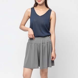 CARET 女款涼感裙 95% 聚酯纖維 + 5% 聚氨酯 ITY面料 寬鬆不貼身 涼爽舒適 黑色, 均碼, 灰