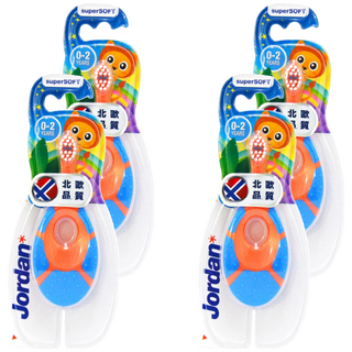 Jordan 兒童牙刷 (0~2歲), 超軟刷毛, 符合人體工學, 款式隨機, 1入, 4支