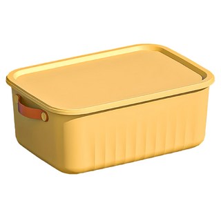 北歐風收納箱 黃色, 中(35.5 x 25.5 x 14cm), 1組