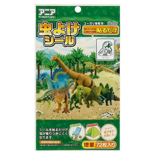 Skater 精油驅蟲貼片 72枚, 侏儸紀恐龍 綠色, 1包