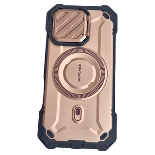 SUPCASE UB Mag XT 鏡頭蓋支架軍規防摔殼 iPhone 16 Pro 雙材質結合 吸震TPU與堅固PC 鋅合金相機保護蓋, 玫瑰金