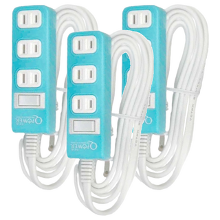 Tyson 太順電業 QPOWER 太超值 2孔1開4插延長線插座 TS-214B, 6.3m, 碧藍色, 3條