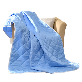 LoveCity 寢城之戀 台灣製 吸濕排汗雪紡棉 舖棉四季涼被, 淺藍色