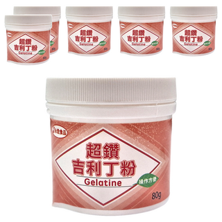 永詮食品 超鑽吉利丁粉, 80g, 操作方便, 6罐