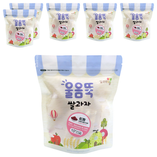 Ssalgwaja 米餅村 寶寶磨牙米餅 10個月以上適用, 紅麴, 30g, 6包