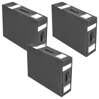 立體可堆疊式布藝收納箱 F0679-04, 38 x 33 x 11.5cm, 黑色, 3個