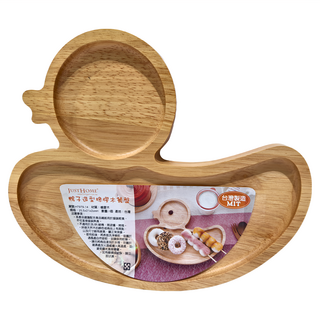 JUST HOME 橡膠木餐盤 台灣製造, 1個木餐盤(25.5 x 21 x 2cm), 鴨子造型, 1組