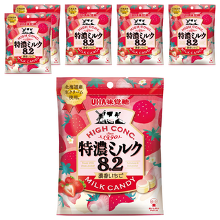UHA 味覺糖 特濃牛奶糖 北海道鮮奶 草莓味 濃郁口感, 58g, 6包