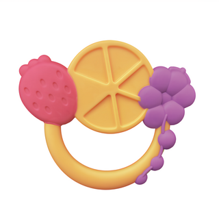 樂雅 牙膠水果手搖鈴, 多色, 1個