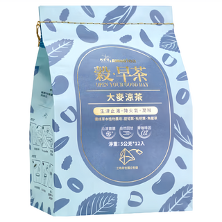 AWAStea 阿華師 大麥涼茶 三角立體茶包 Set, 生津止渴 降火氣 潤喉, 5g, 12包, 1袋
