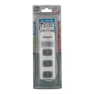 Songwin 尚之宇 可轉向1切4座延長線 2孔 6尺, 1.8m, 白色, 1條