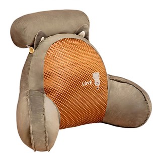 卡通靠墊 貓咪造型透氣軟三角靠枕, 大號, 貓咪涼蓆款