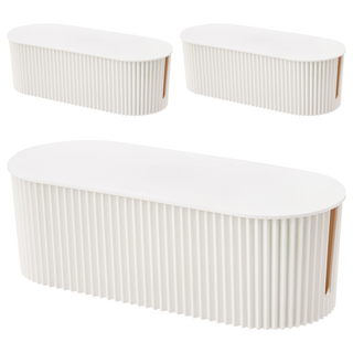 comet 延長線收納整理盒 中號, 象牙色, 3個