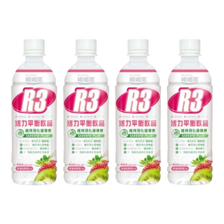 Glory Nutria 維維樂 R3活力平衡飲品PLUS 草莓奇異果口味, 維持消化道健康, 添加葡聚醣900, 低滲透壓補充水分電解質, 500ml, 4瓶