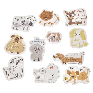 Sunny 三瑩文具 插畫家大集合貼紙包 狗狗篇, 22枚入裝飾貼紙, 橘色, 3包