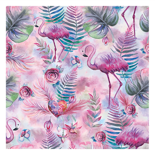 24mama 掛畫 單聯式 無框畫 粉紫紅鶴, 50 x 50cm