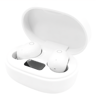 黑曜石5.0無線耳機, K150 立體環繞重低音, 充電倉電量顯示, 珍珠白