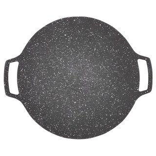 FOSO 麥飯石烤盤 少油煙不沾鍋圓形 雙耳設計方便拿取, 34cm, 1個