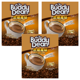 Buddy Dean 巴迪 三合一咖啡 炭燒風味, 18g, 25包, 3袋