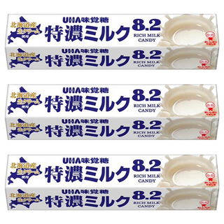 UHA 味覺糖 特濃牛奶條糖，嚴選北海道牛奶製成，濃濃奶香與順滑口感, 37g, 3條