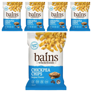 bains wholefoods 鷹嘴豆零食脆片 原味 無麩質配方 非油炸製程, 100g, 5包