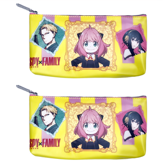 收納王妃 間諜家家酒透明三角筆袋, 粉黃色, 2個