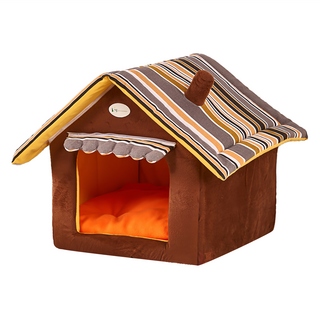 捷華 糖果屋寵物窩 2~4kg毛小孩適用, S號35 x 35 x 30cm, 咖啡, 1個
