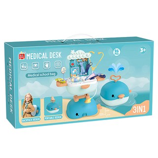 PLAYFUL TOYS 頑玩具 醫生背包組, 1組, 醫生主圖鯨魚背包 藍色
