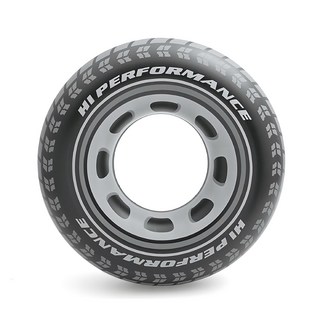 INTEX 輪胎游泳圈 91cm, 黑色, 1個