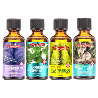 Ausgarden 澳維花園 精油套裝 (薰衣草+薄荷+尤加利+茶樹) 50ml x 4瓶 天然植物萃取 舒緩身心