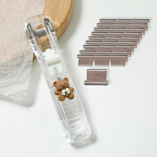 City Clipper 小熊造型夾子釘書機含50個補充夾, 不適用, 50個裝, 1組