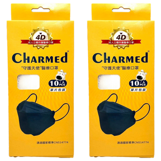 Charmed 昌明生技 守護天使立體口罩 成人用 KF94, 天使白, 10片, 2盒
