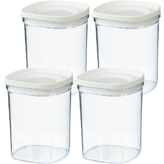 inomata密封罐 日本原裝進口 透明罐身, 4個, 520ml