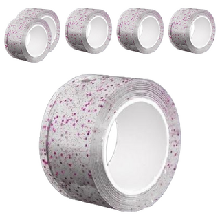 金蔥雙面奈米水晶膠帶1m 黏力強勁 不留痕跡 易拉伸彈性好, 粉紫, 6個