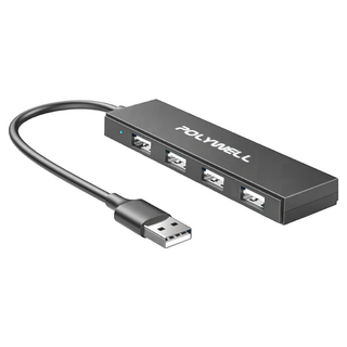 POLYWELL 寶利威爾 USB2.0 4埠集線器, PW15-T02-A030, 1個